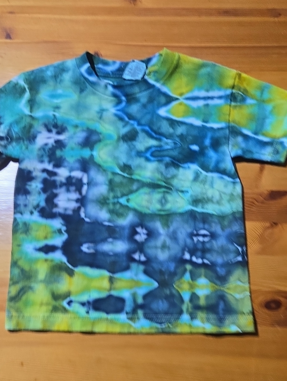2 Kids Tie-Dye Short Sleeve Tee - Blue & Green